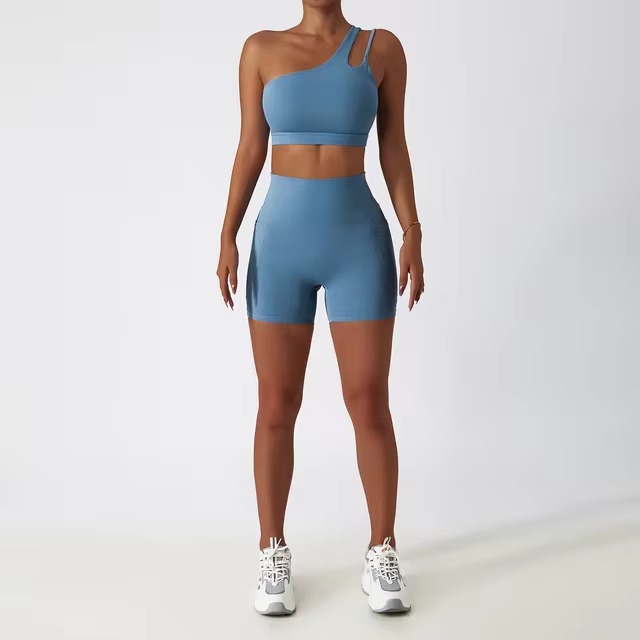 Running Yoga Clothes Sports Bra Fitness shorts Two-Piece Workout Suit