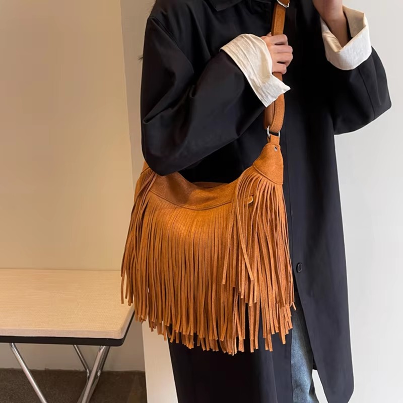 Tassels and Fringes Suede Crossbody Purse Handbag Tote Shoulder Messenger Bags 22. Tassels and Fringes Suede Crossbody Purse Handbag Tote Shoulder Messenger Bags