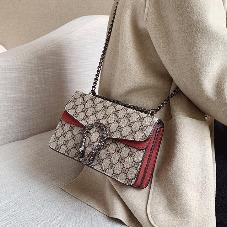 Trendy vintage chain single shoulder designer office work crossbody handbag