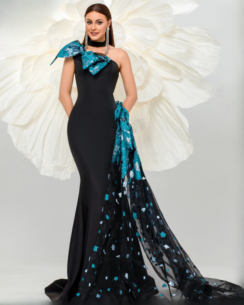 Chic Draped Floor Length Prom One Shoulder Mermaid Elegant Cocktail Maxi Dresses