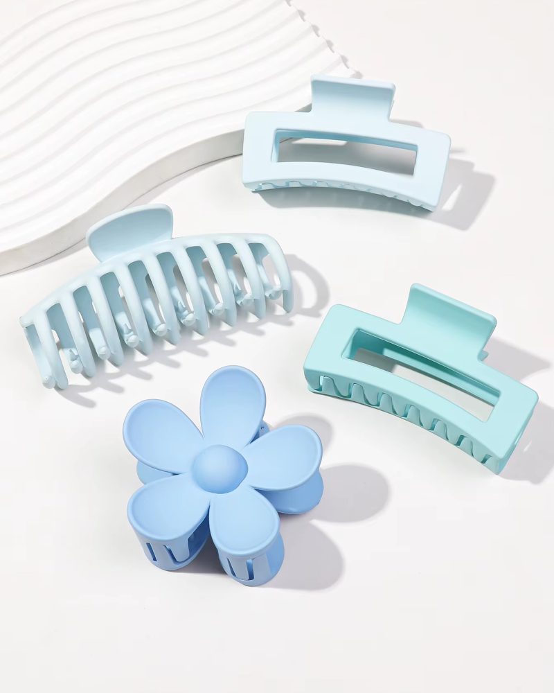 4Pcs Hair Claw Clips Accessories with Multi-Styles Flower Claw Clips for Thick Hair