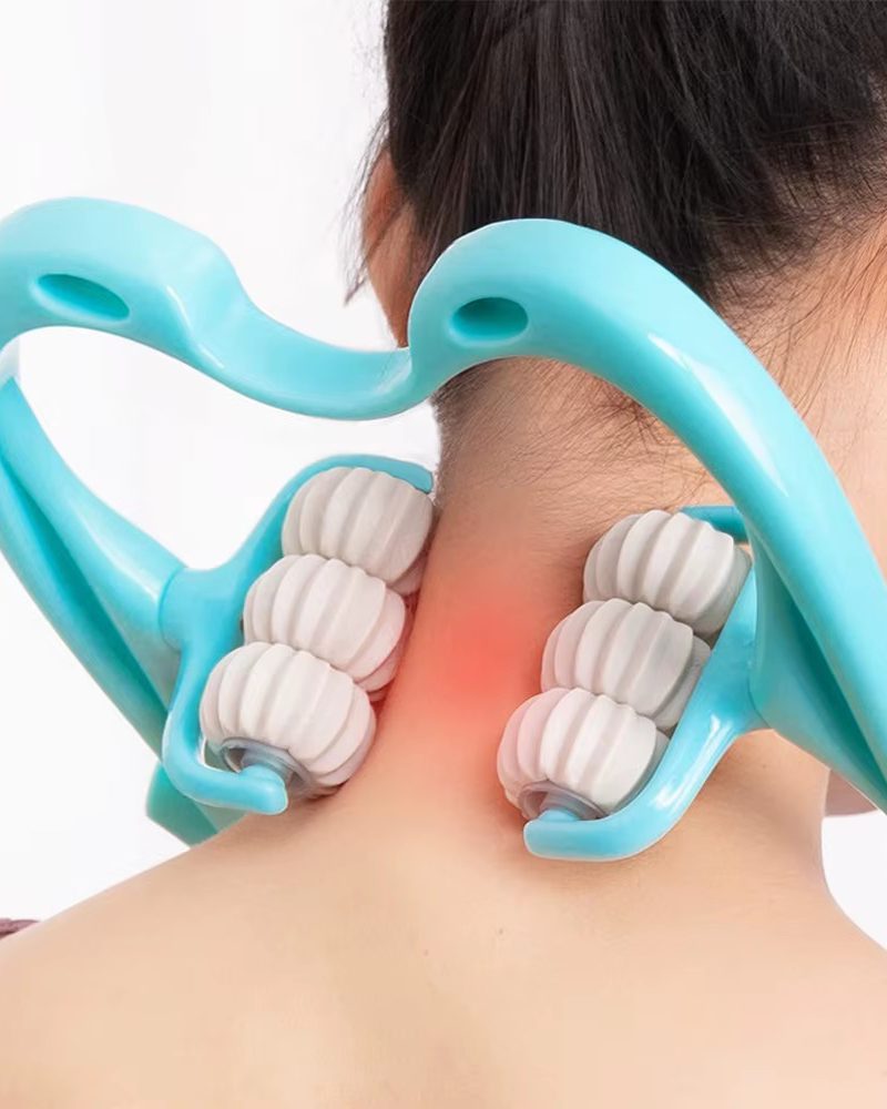 6 Balls Manual Neck Trigger Point Roller Massager Pain Relief Deep Tissue Handheld Shoulder Massager Tool