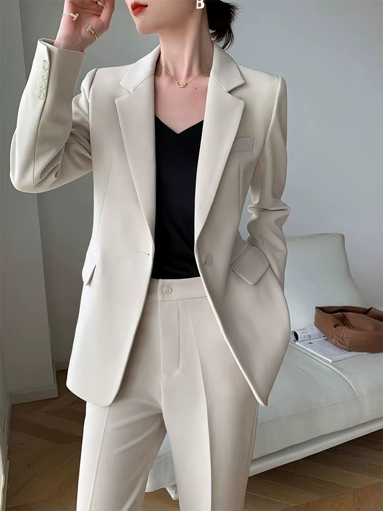 Boutique Slim Jacket Blazer Casual Trousers Two-piece Elegant Pants Suit