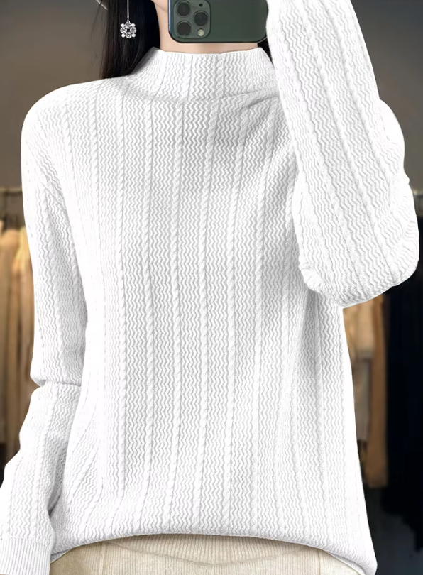 Cashmere knitted half high collar pullover long sleeved Boutique sweater
