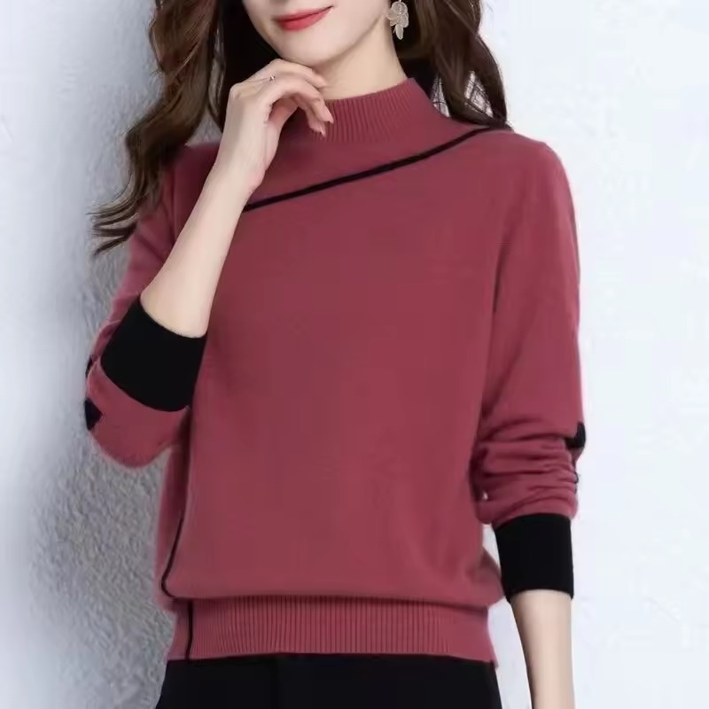 Casual Long Sleeve Pullovers Loose Warm Knitted Sweater