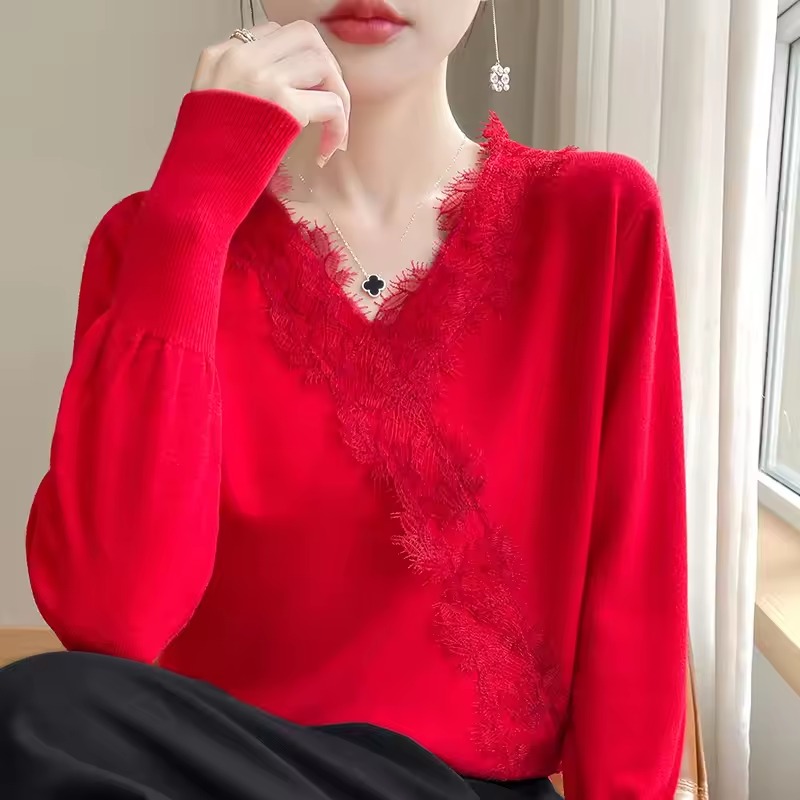 Casual V-Neck Warm Pullover Cashmere Sweater