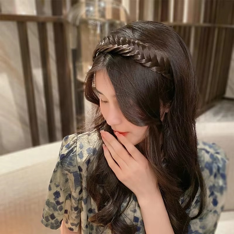 Retro Head Wide Fishbone Hoop Hair Styling Headwear Accessories