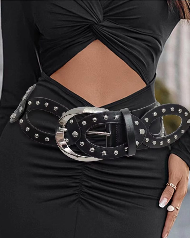 Retro Western street style Hollow elliptic Punk Gothic Waistband