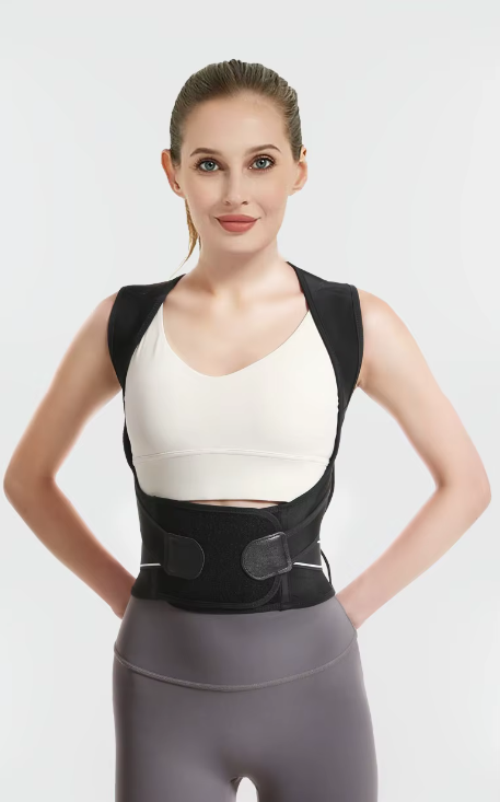 Shoulder and back posture correction with camel straps body shape correction