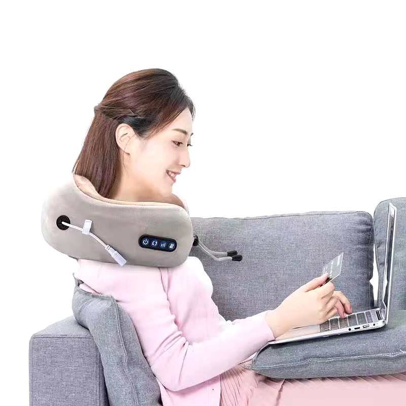 U Shaped Neck Massage Pillow Heating Vibration Kneading Electric Cervical Shoulder Massage