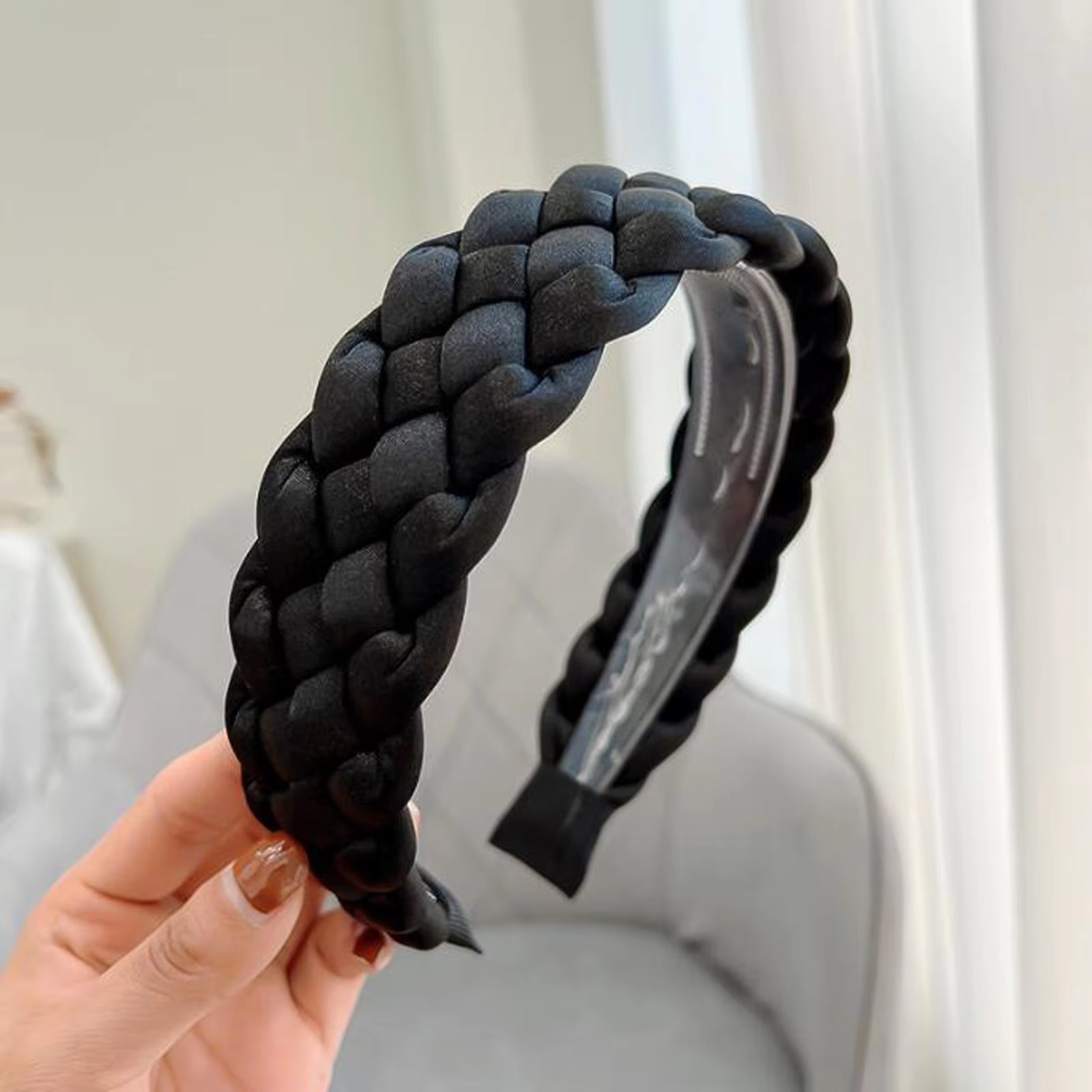 Vintage Braided Hairband Wide Side Fresh Color Turban Headwear Hair Accessories - Image 7