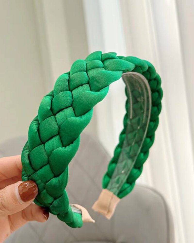 Vintage Braided Hairband Wide Side Fresh Color Turban Headwear Hair Accessories