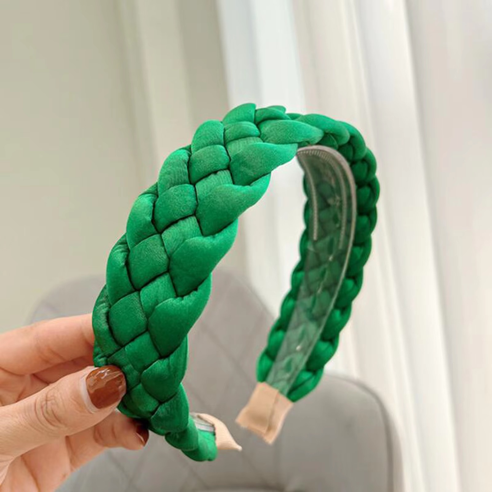 Vintage Braided Hairband Wide Side Fresh Color Turban Headwear Hair Accessories