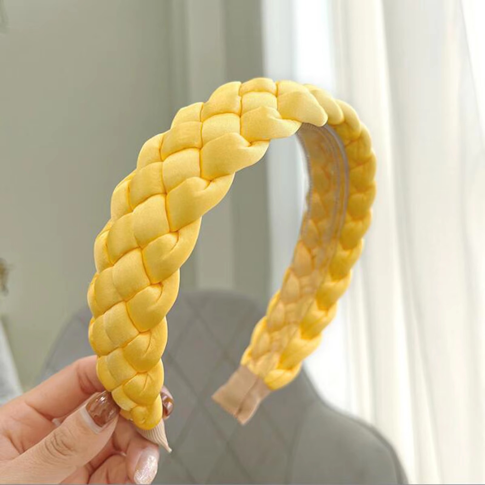 Vintage Braided Hairband Wide Side Fresh Color Turban Headwear Hair Accessories - Image 3