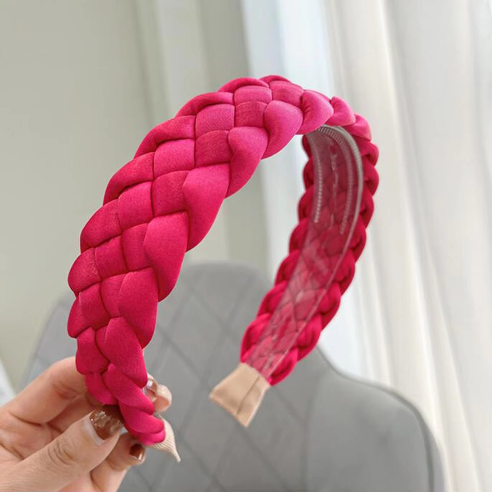 Vintage Braided Hairband Wide Side Fresh Color Turban Headwear Hair Accessories - Image 5