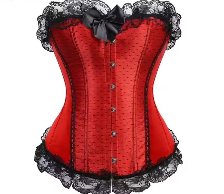 Trim Satin Overbust Waist Shaper Corset Top