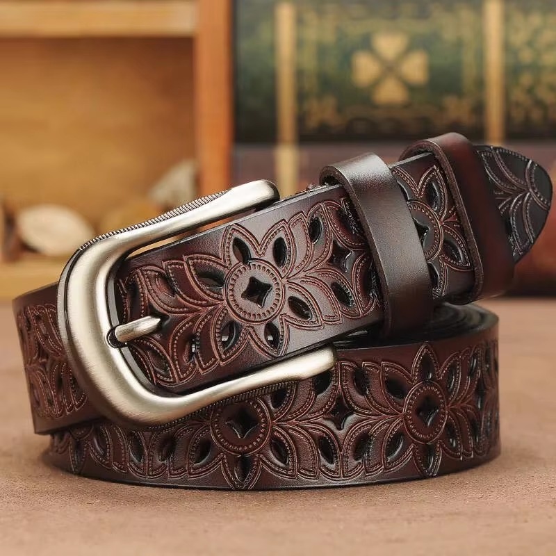Second Layer Cowskin Genuine Leather Vintage Pin Buckle Strap Jeans Accessories