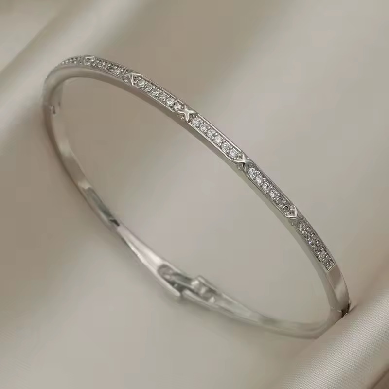 Geometric Copper Sparkle and Shine Crystal Zircon Bracelet