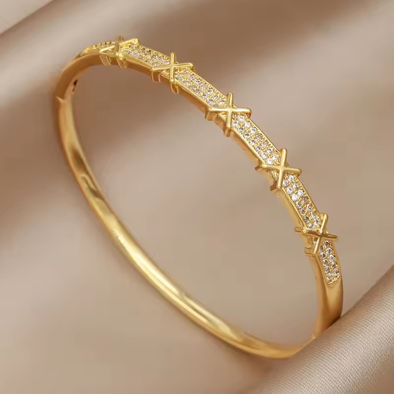 Crystal Cubic Zircon Wide Wedding Bridal Zirconia Bracelet
