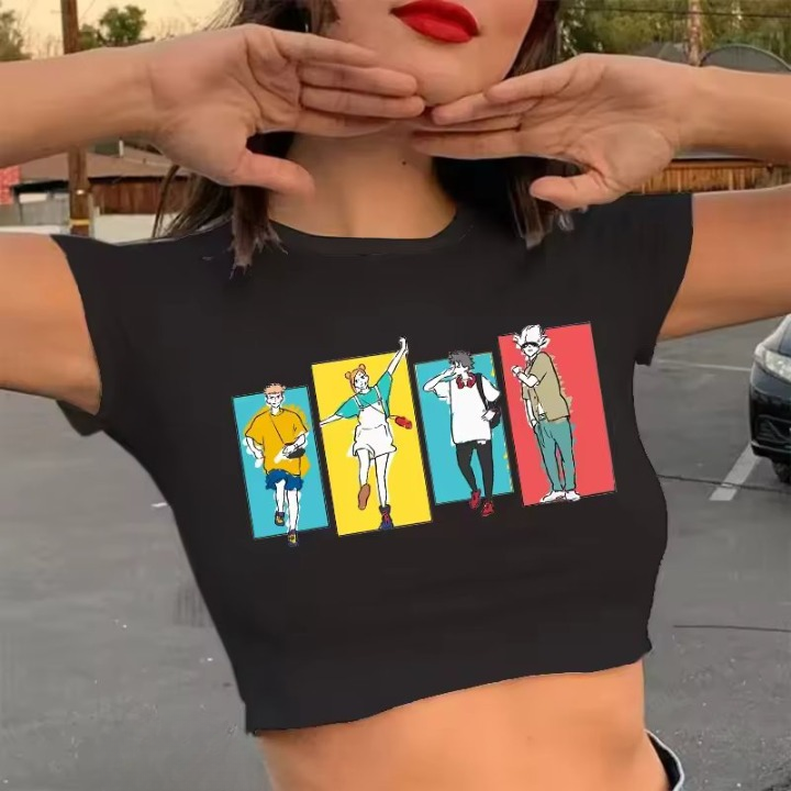 Anime Inspired Hip Hop Fashion Crop Top Tee