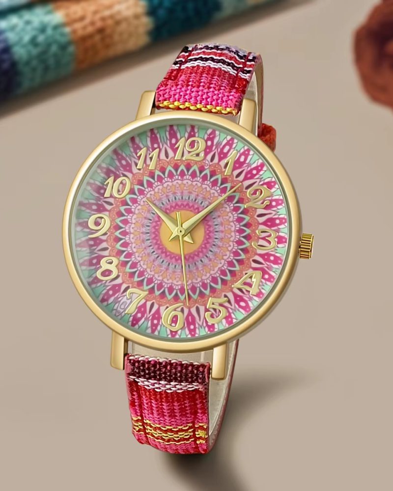 Casual Leather Buckle Valentine's Day Quartz Wristwatch