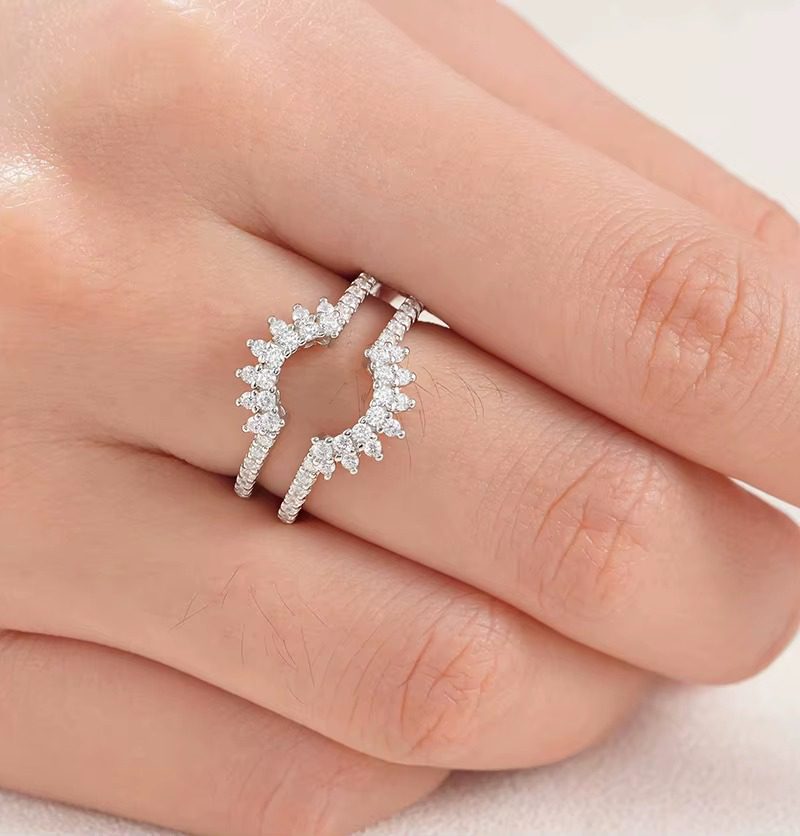 925 Sterling Sunflower Adjustable Wedding Band for Engagement Rings