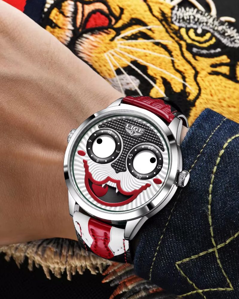 Classic Cool Joker Leather Strap Waterproof Quartz Wristwatches