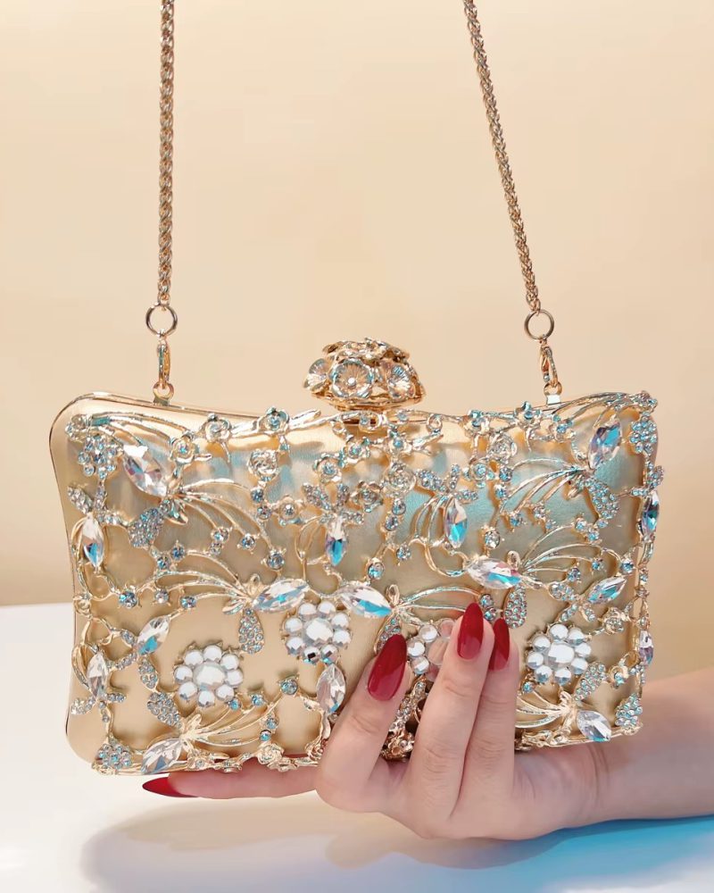 Elegant Acrylic Hollow Out Style PU Ladies Small MINI Clutch Bags