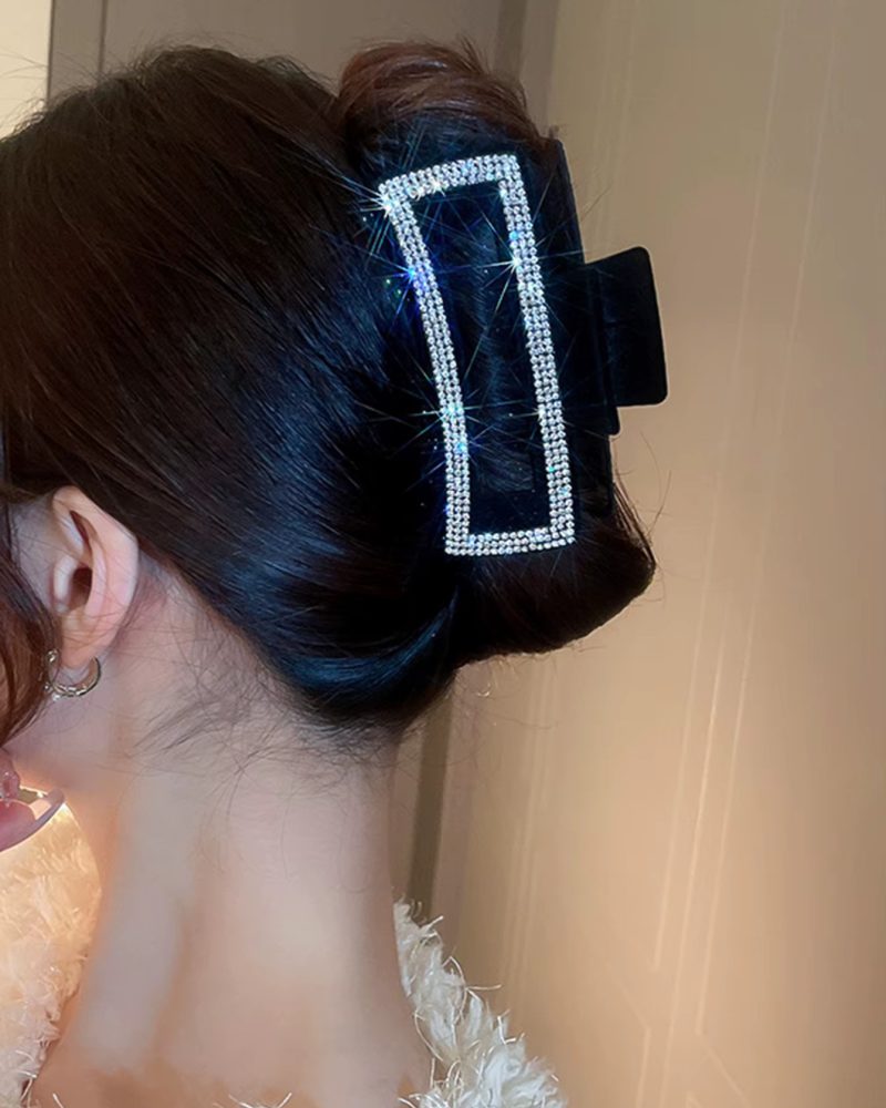 Elegant Rhinestone Blacke Fashion Temperament Grab Clips Hair Claws