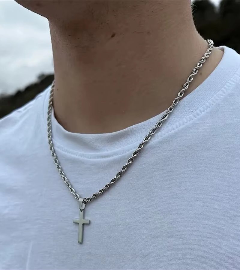 Metal Stainless Steel Cross Pendant for Minimalist Necklaces
