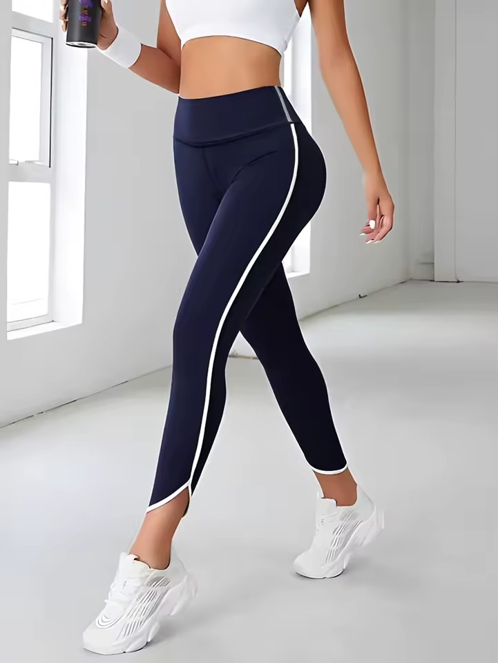 Trendy Tummy Control Running Tights High Waisted Gym Leggings