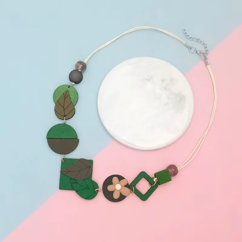 Vintage Ethnic Style with Wooden Decorations Pendants Handmade Necklace - Image 9