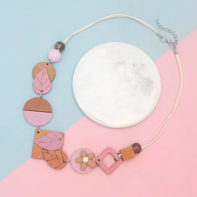 Vintage Ethnic Style with Wooden Decorations Pendants Handmade Necklace - Image 8