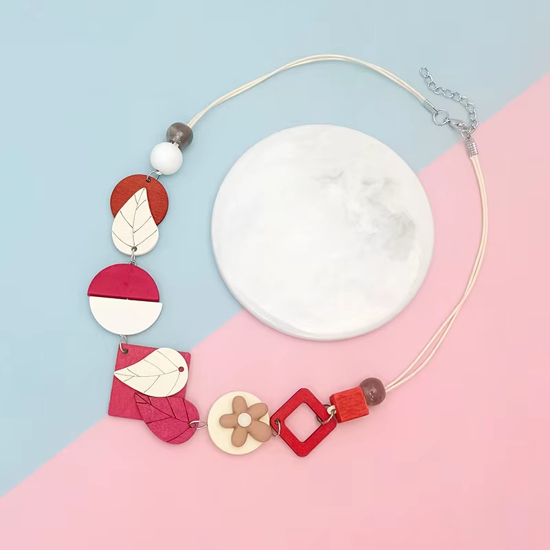 Vintage Ethnic Style with Wooden Decorations Pendants Handmade Necklace - Image 6