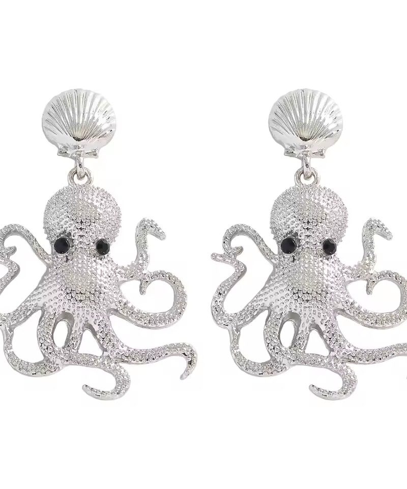 Animal Design Beach Sea Enamel Crab Drop Earrings