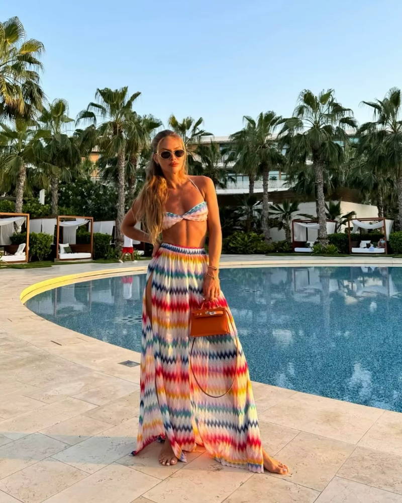 Elegant Fashion With Cover Up Pants Knot Bathing Suit 3 Pieces Bikini Set