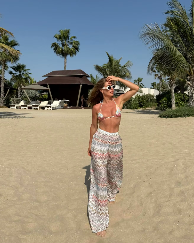 Erotic Swimsuit With Cover Up Pants Knot Bathing Suit 3 Pieces Bikini Set