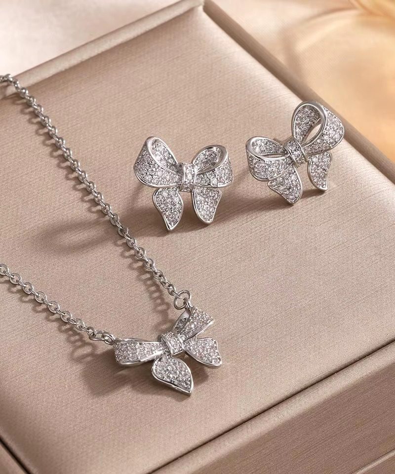 Luxury Full Shiny AAA Cubic Zirconia Engagement Wedding Party Jewelry Set