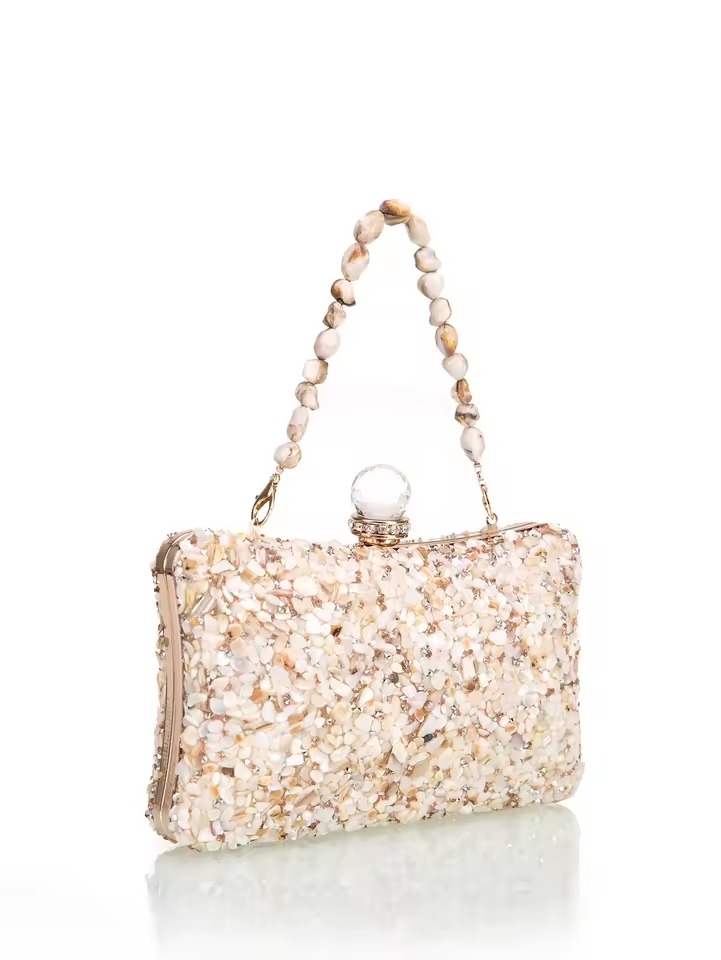 Luxury Shiny For Dinner Banquet Square Clutch Bag