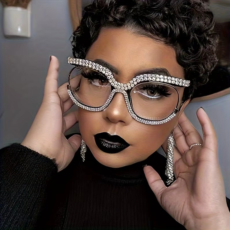 Rhinestone Oversized Glasses Party Nightclub Glasses