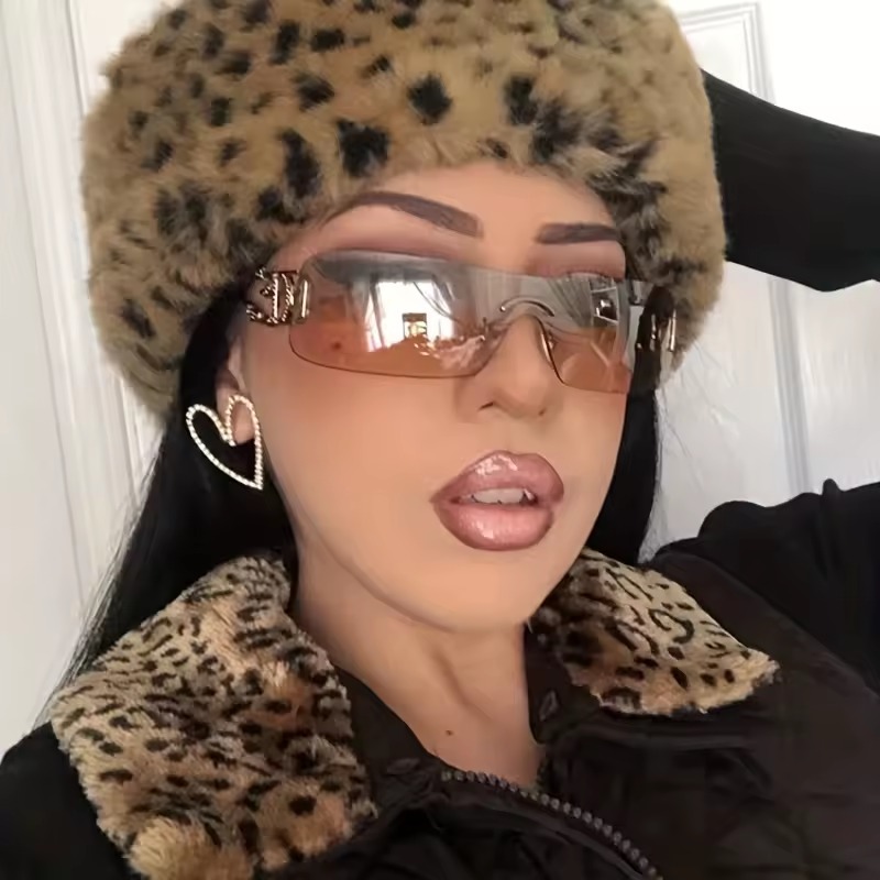 Rimless Wrap Around Hollow Temple Hip Hop Outdoor Eyewear Sunglasses