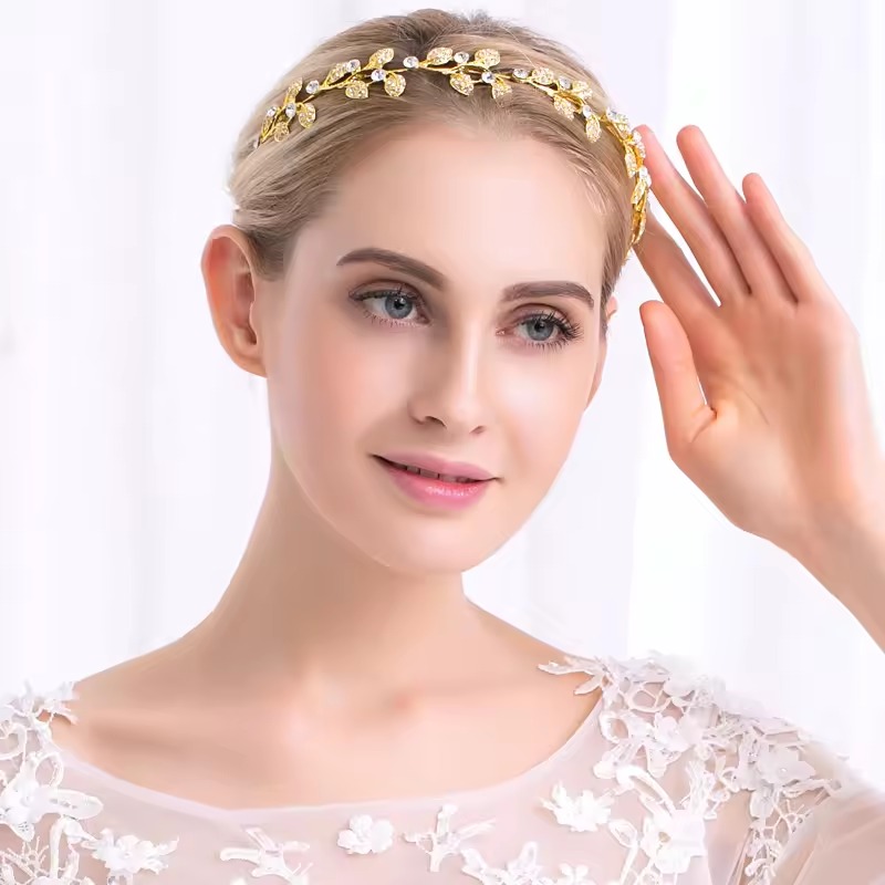Vintage Rhinestone Pearl Crystal Bridal Tiaras Wedding Crown Headband