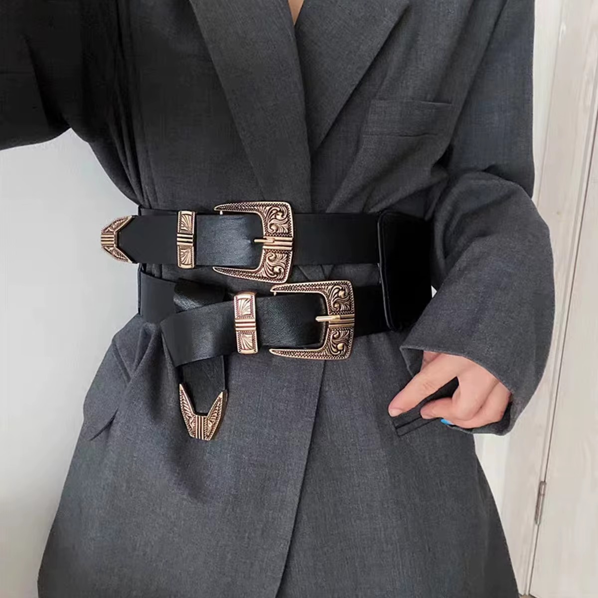 Vintage Stretch Cummerbunds Designer Punk Waist Goth Elastic Corset Belt