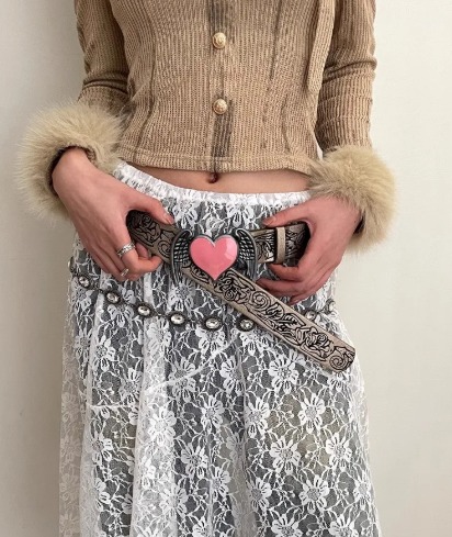 Casual Ethnic Style Heart Design Sense Decoration Waist Versatile High-End Feeling Belt