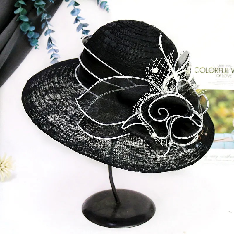 Casual Fascinating Kentucky Flower Large Vintage Wide Brim Big Fedora Hat