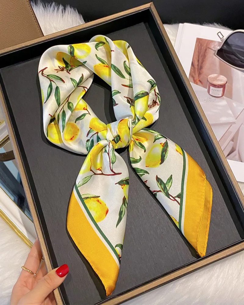 Casual Silk Paisley Print Square Shawl Decorative Headband Neck Design Bandana Scarf