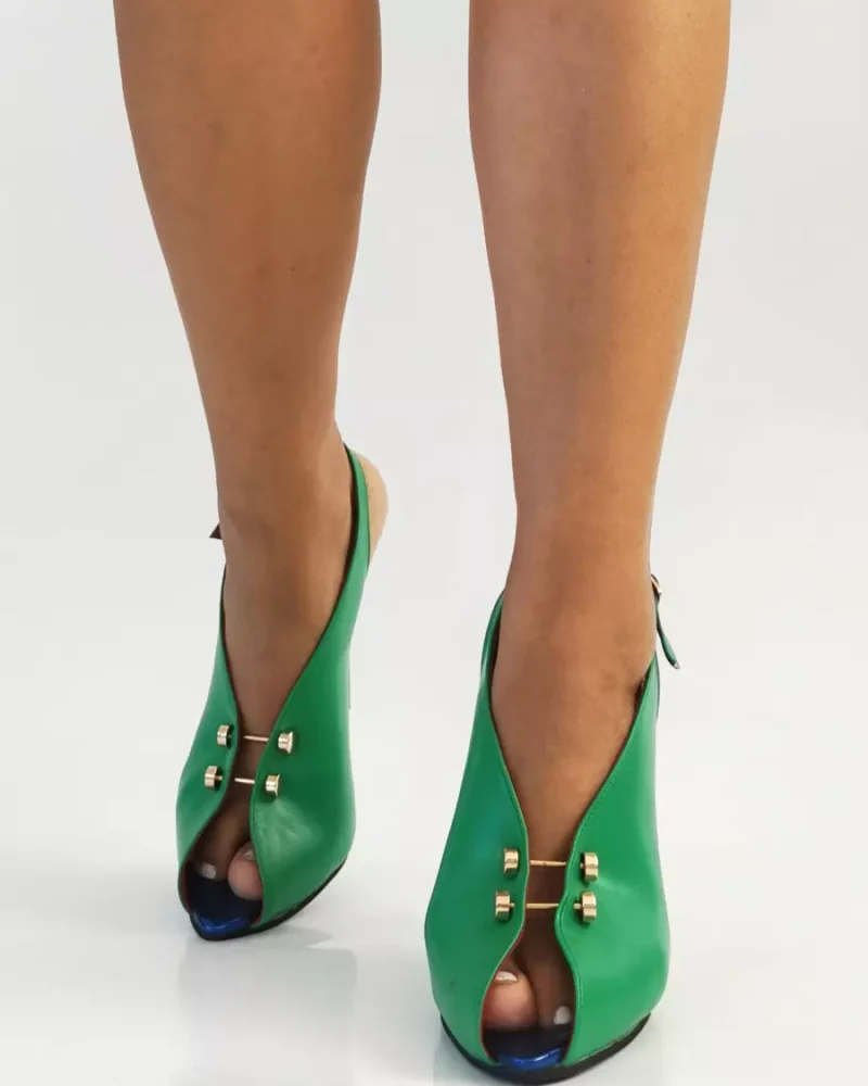 Elegant High Heel Pumps Peep Sling-back Pumps Toe Designed High Heel