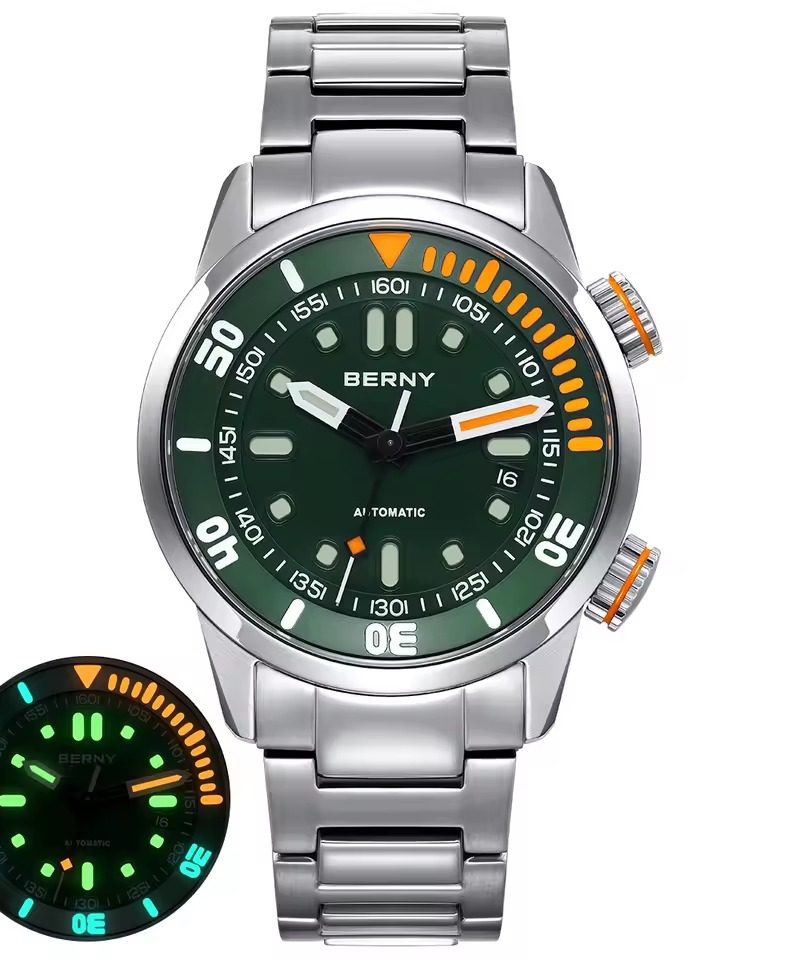 Elegant Super Luminous Sapphire Swiming Automatic Self Wind Stainless Steel Mechanical Watch