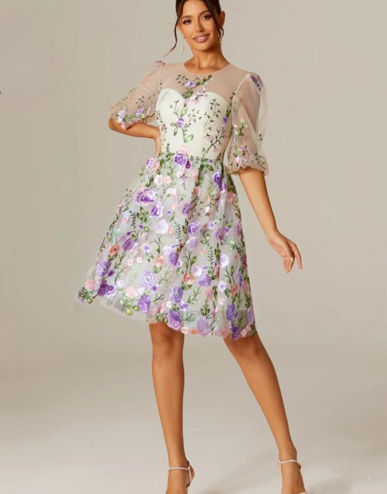 Embroidery Erotic High Quality Luxury Fashion 3D Flowers Vestidos De Dresses