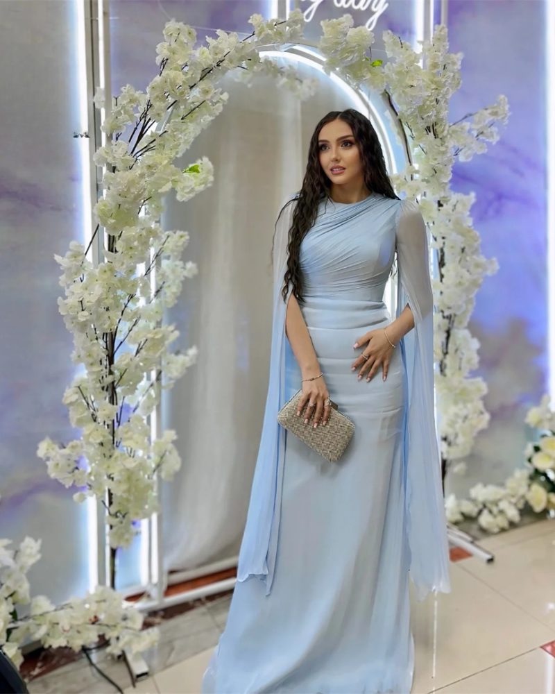 Luxury Special Occasions Gala Prom O-Neck Full Sleeve Party Maxi Dresses